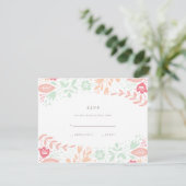 Pastelle floral Grace Wedding RSVP Card Karte (Stehend Vorderseite)