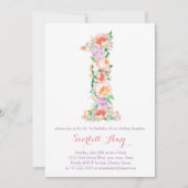 Pastelle Frühjahr 1. Geburtstag Party lädt ein Einladung (Vorderseite)