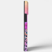 Pastelle Glittery Silver Leopard Personalisiert Case-Mate iPhone Hülle (Rückseite / Rechts)