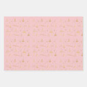 Pastelle mit eleganten Gold Weihnachtsbaumdoodles Geschenkpapier Set (Vorderseite 3)