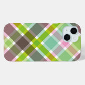 Pastelle Pink Aqua Blue Retro Karierte Karos Muste Case-Mate iPhone Hülle (Rückseite (Horizontal))