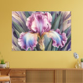 *~* Pastelle Rosa IRIS Irische Vintage Blumenferns Leinwanddruck (Insitu (Wohnzimmer))