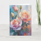 Pastelle Rose Moderne Abstrakte Blumenkultur Karte (Vorderseite)