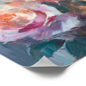 Pastelle Rose Moderne Abstrakte Blumenkultur Poster (Ecke)