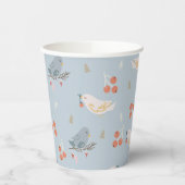 Pastelle Weihnachtsvögel Nahtloses Muster Pappbecher (Links)