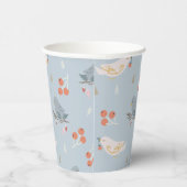 Pastelle Weihnachtsvögel Nahtloses Muster Pappbecher (Rechts)