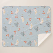 Pastelle Weihnachtsvögel Nahtloses Muster Sherpadecke (Vorderseite (Horizontal))