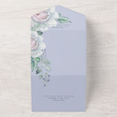 Pastelle & White Peonies Periwinkle Floral Dinner All In One Einladung (Außenbereich)