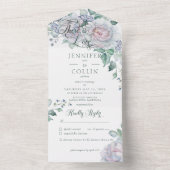 Pastelle & White Peonys Blumenweiße Abendessen All In One Einladung (Innen Boden)