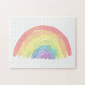 Pastelleichter Regenbogen, moderne Aquarellfarbe Puzzle (Horizontal)