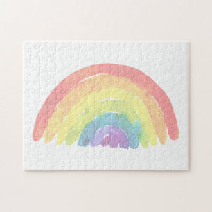 Pastelleichter Regenbogen, moderne Aquarellfarbe Puzzle