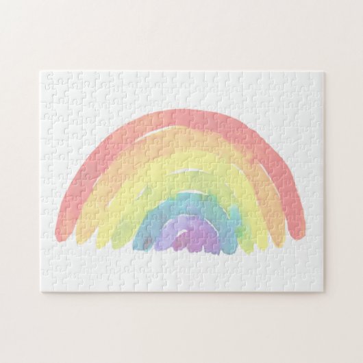 Pastelleichter Regenbogen, moderne Aquarellfarbe Puzzle (Horizontal)