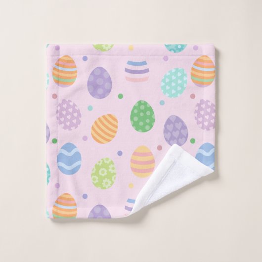 Pastelleier Badhandtuch Set (Waschlappen)