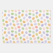 Pastelleier, Blume und Streifen Geschenkpapier Set (Vorderseite)