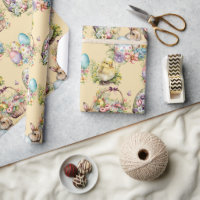 Pastelleier, Bunny, Chick Floral Orange
