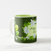 Pastelleier - Grüne Zweifarbige Tasse (Vorderseite Links)