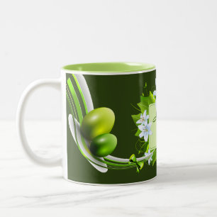 Pastelleier - Grüne Zweifarbige Tasse