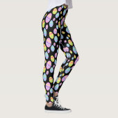 Pastelleier-Muster auf schwarz Leggings (Rechts)