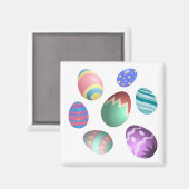 Pastelleier Ostereier Bunte dekorierte Ostereier Magnet (Vorderseite/Rückseite)
