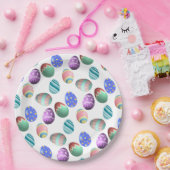 Pastelleier Ostereier Bunte dekorierte Ostereier Pappteller (Party)