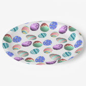 Pastelleier Ostereier Bunte dekorierte Ostereier Pappteller (Schrägansicht)