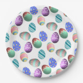 Pastelleier Ostereier Bunte dekorierte Ostereier Pappteller (Vorderseite)
