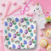 Pastelleier Ostereier Bunte dekorierte Ostereier Pappteller (Party)