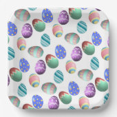 Pastelleier Ostereier Bunte dekorierte Ostereier Pappteller (Vorderseite)