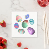 Pastelleier Ostereier Bunte dekorierte Ostereier Serviette (Beispiel)