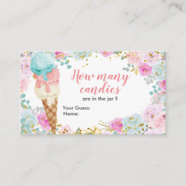 Pastelleis Creme Floral schätzen, wie viele Laken Begleitkarte