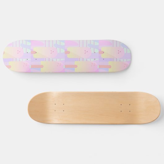 Pastelleis Creme Pop Muster Skateboard (Horizontal)