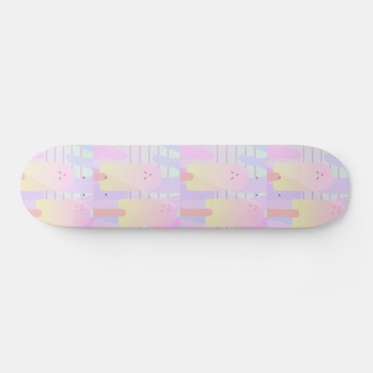 Pastelleis Creme Pop Muster Skateboard (Horizontal)