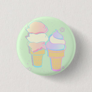 Pastelleiscreme-Knopf - Minze Button