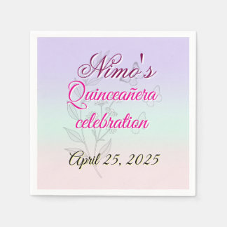 Pastellene botanische Quinceañera-Servietten Serviette