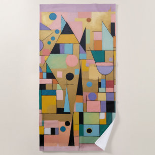 Pastellene geometrische Metropole Strandtuch