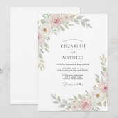 Pastellene Rosane Hochzeit Einladung (Vorne/Hinten)