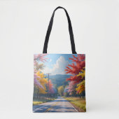 Pastellene Wasserfarbenlandschaft einer herbstlich Tasche (Vorderseite)