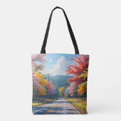 Pastellene Wasserfarbenlandschaft einer herbstlich Tasche (Rückseite)