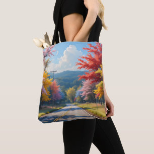 Pastellene Wasserfarbenlandschaft einer herbstlich Tasche