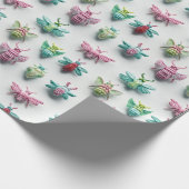 Pastelles Bonito-Insektendesign Kawaii Chic Geschenkpapier (Ecke)