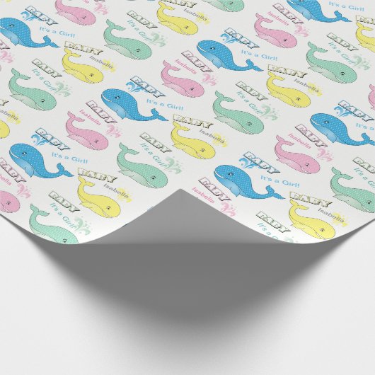 Pastellfarbbaby-Wale Geschenkpapier (Ecke)