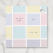 Pastellfarbblock Gold Babydusche Gefälligkeitsmark Geschenkanhänger (Rückseite)