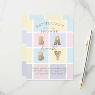 Pastellfarbblock Gold-Bücher für eine Kinderkarte RSVP Karte