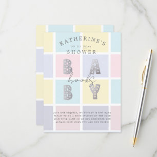 Pastellfarbblock Gold-Bücher für eine Kinderkarte RSVP Karte