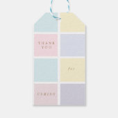 Pastellfarbblock Gold Kinderdusche Geschenkanhänger (Rückseite)