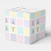 Pastellfarbblock Gold Kinderdusche Geschenkschachtel (Rückseite)