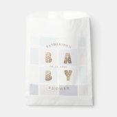 Pastellfarbblock Gold Kinderdusche Geschenktütchen (Vorderseite)