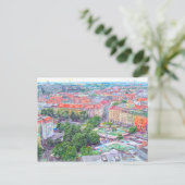 Pastellfarbe des Münchner Wiktualienmarkts. Postkarte (Stehend Vorderseite)