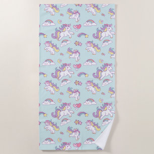 Pastellfarbe des niedlichen magischen Unicorn Strandtuch