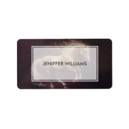 Pastellfarbe eines laufenden Pferdes Adressaufkleber